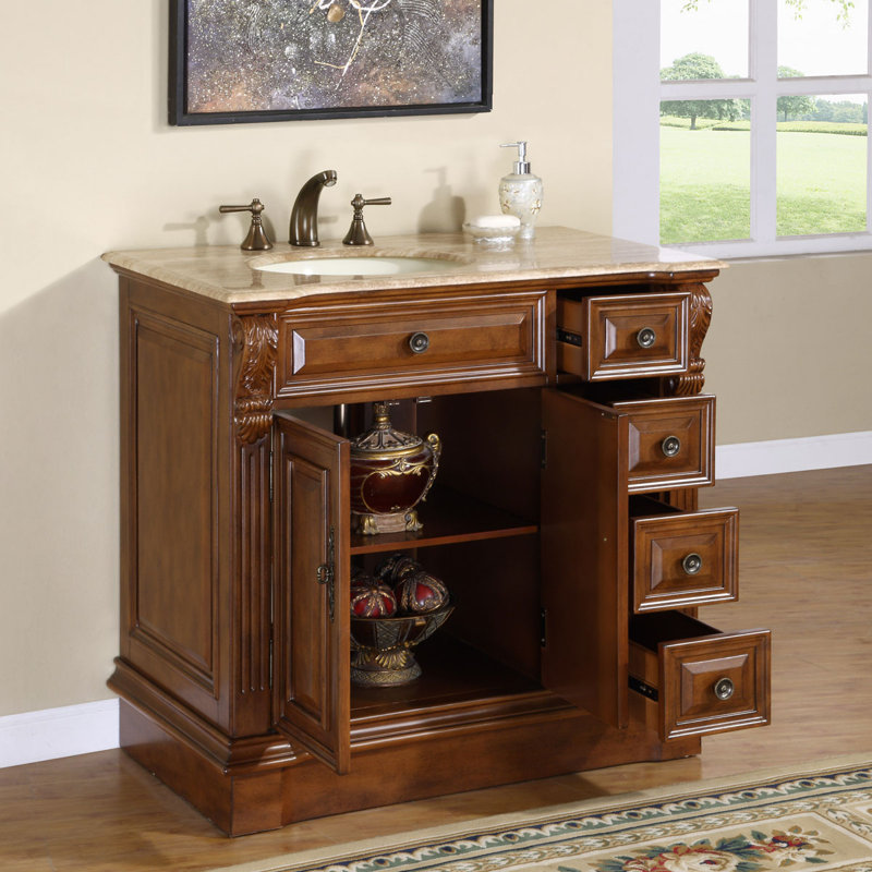 Ensemble de meuble-lavabo simple 38 po Tacoma, Lavabo à gauche