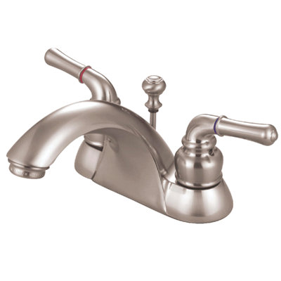Robinet de salle de bain central à 4 poignées à 3 trous à fixation sur le comptoir avec laiton escamotable Kingston