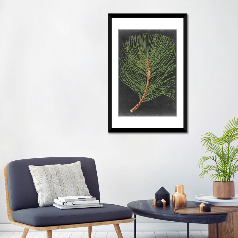 «Dramatic Pine III», impression sur toile, H 32 po x l 24 po x P 1 po, Papier d'art encadré noir, Blanc