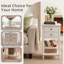 Table de chevet blanche 18 po avec 2 tiroirs et tablette ouverte-572727215-766435742