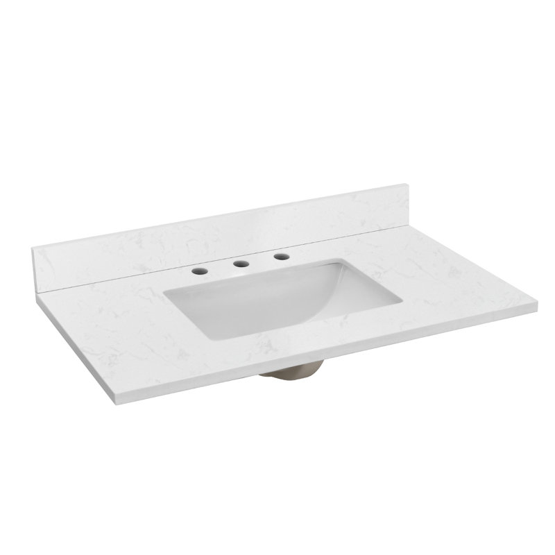 36" Engineered Stone Single Bathroom Vanity Top With Sink