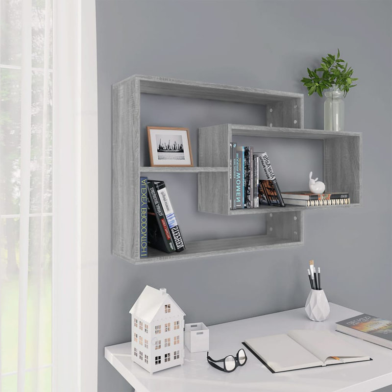 Wall Shelf 104x20x58.5 cm Engineered Wood, Grey Sonoma