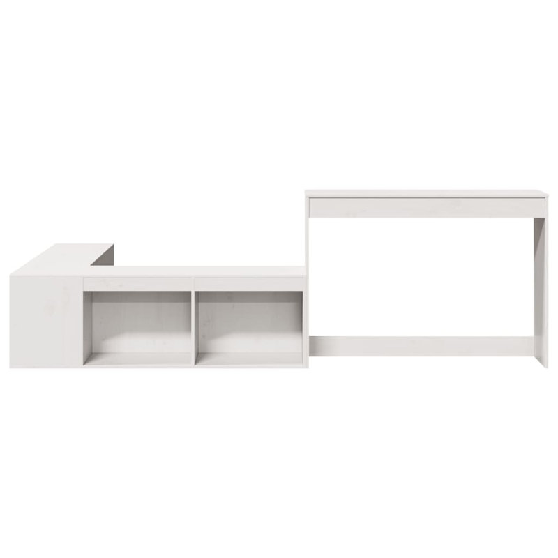 Brenlei 232cm W Solid Wood Bedside Table, White
