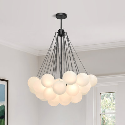 Aniston 3-Light Glass Globe Bubble Chandelier