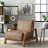 Zurich Kaleo 28.5" Wide Low Profile Faux Leather Upholstered Accent Armchair with Solid Wood Frame-2146932557