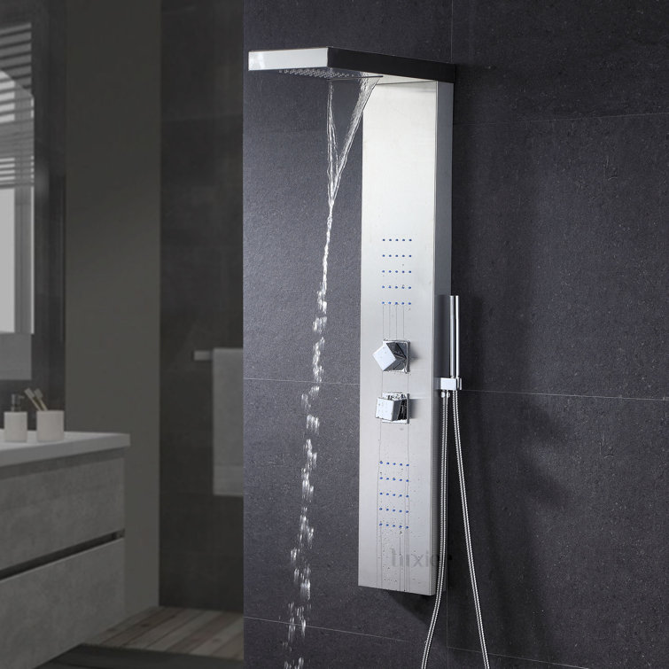 Multi-Function Rainfall and Waterfall Massage 48" Shower Panel Tower