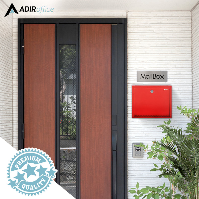 Steel Drop Box Secure InterOffice Mailbox, Red