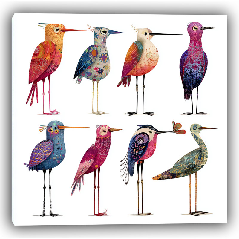 Art mural d'oiseaux fantaisistes