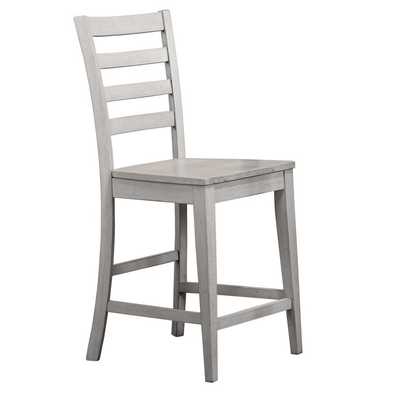 Kewaunee Solid Wood Counter Stool, Gray