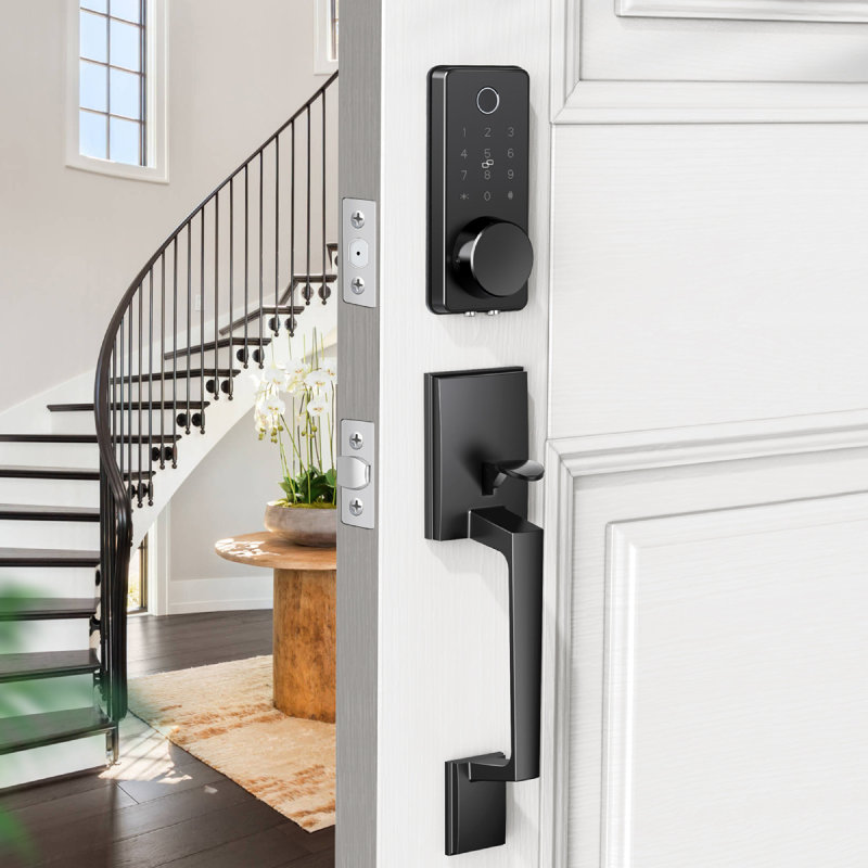 Serrure de porte intelligente, serrure à empreinte digitale avec poignée d'empreinte digitale
