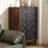 Black&Walnut Solid Wood Accent Cabinet