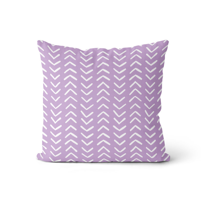 Housse et insert de coussin carré Pece, Lilas/blanc