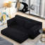 Canapé-causeuse avec mousse à mémoire de forme et structure en acier - sans assemblage, conception convertible 2-en-1, tissu en velours côtelé - canapé compact pour les petits espaces, les appartements, le bureau à domicile et la chambre à coucher (noir)-708000092