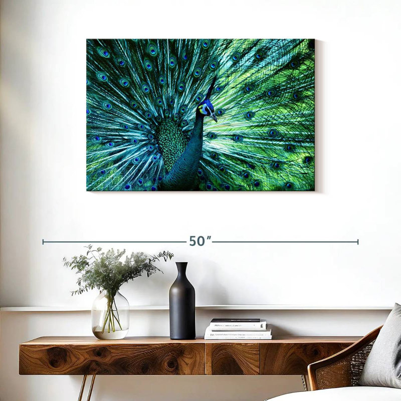 Elegant Peacock, 24" H x 36" W