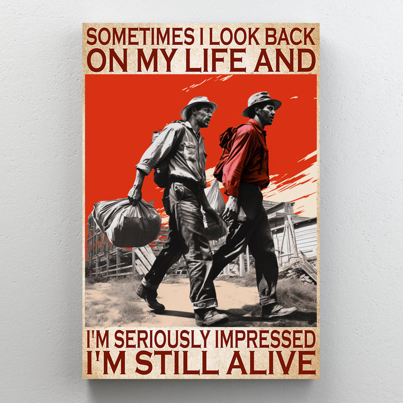 «Man Im Still Alive», impression rectangulaire 1 pièce «Man Im Still Alive», H 36 po x l 24 po x P 1,25 po