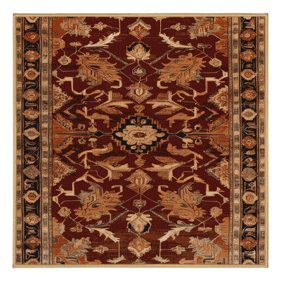 Machine Washable Turkish Brown Area Rug