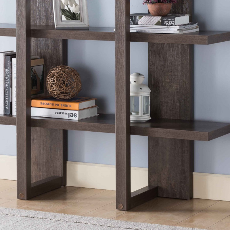 Modern Bookshelves Wooden 4- Tier Display Organizing Cabinet Tall Bookcase with Open Shelving