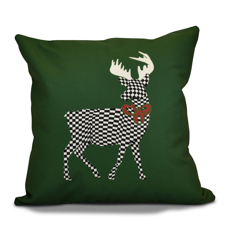 Jump For Joy Outdoor Reversible Throw Pillow, Green, 20" H x 20" W