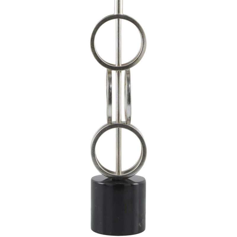 Parham Table Lamp, Silver/Black, White