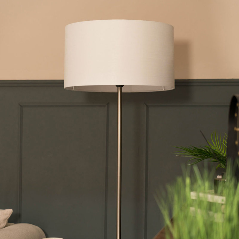 132.5cm Chrome Arched Floor Lamp, White