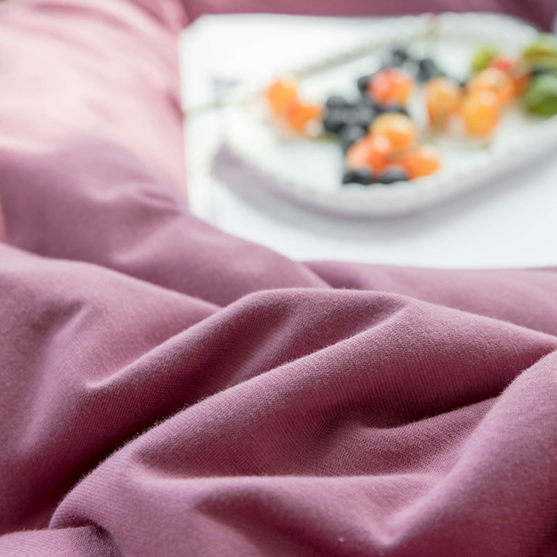 Luxury Soft 100% Cotton Duvet Cover Set, Queen Duvet Cover + 2 Standard Pillowcases, Mauve Pink
