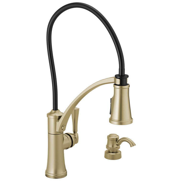 Foundry Pull Down Single Handle Kitchen Faucet with  Soap Dispenser