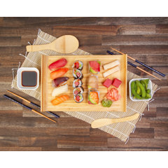 BeldiNest Olive Wood Sushi Tray Set | Sushi Serving Board