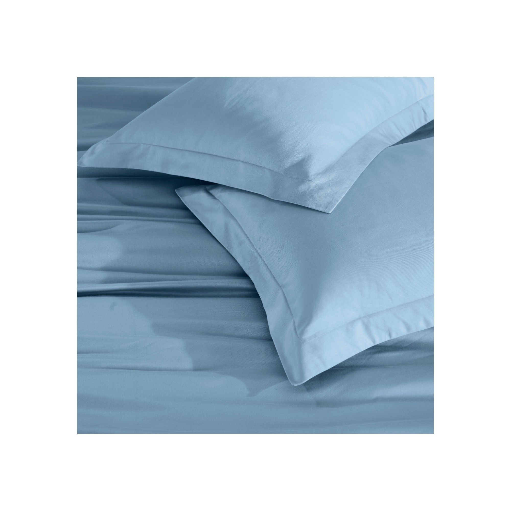 Cotton Duvet Cover Set, Medium Blue, King/California King Duvet Cover + 2 King Shams