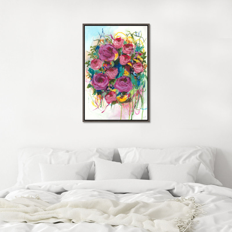 «Forever in Love» par Susie Zolghadri - peinture à cadre flottant sur toile, Pinceau gel, H 46,75 po x l 31,75 po x P 1,5 po
