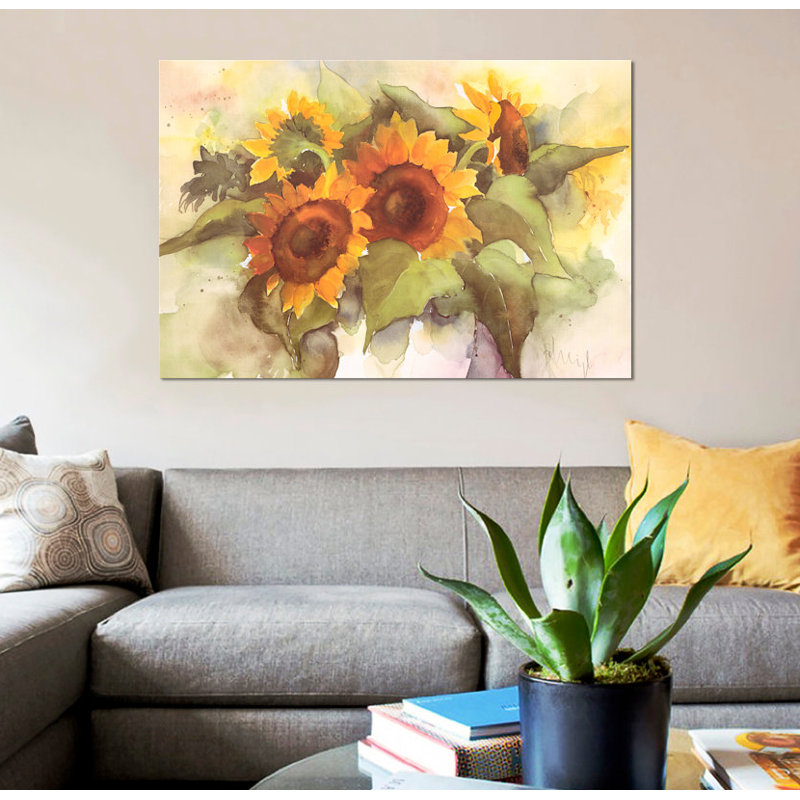 « fleur composition iv », impression sur toile, H 12 po x l 18 po x P 1,5 po, Toile tendue, Pas de tapis