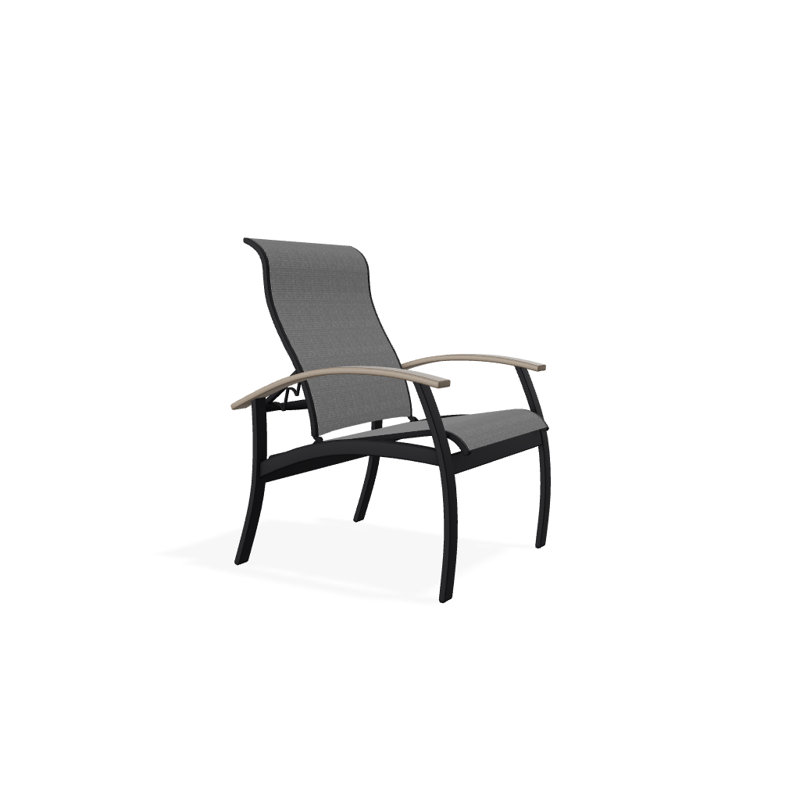 Belle Isle Outdoor Dining Armchair, Gloss White, Desert, Titanium Sunbrella®