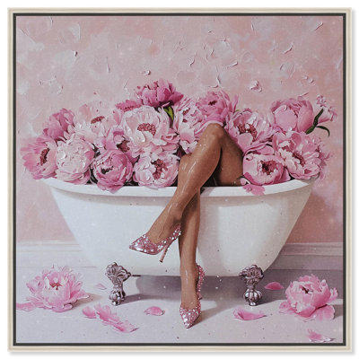 Bathtub Flower Bomb Canvas Glam Art by