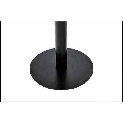 Comptoir rond en bois aggloméré de 23,6 po peint UV avec texture de marbre, bordure en acier inoxydable et pieds en métal, table basse luxueuse moderne