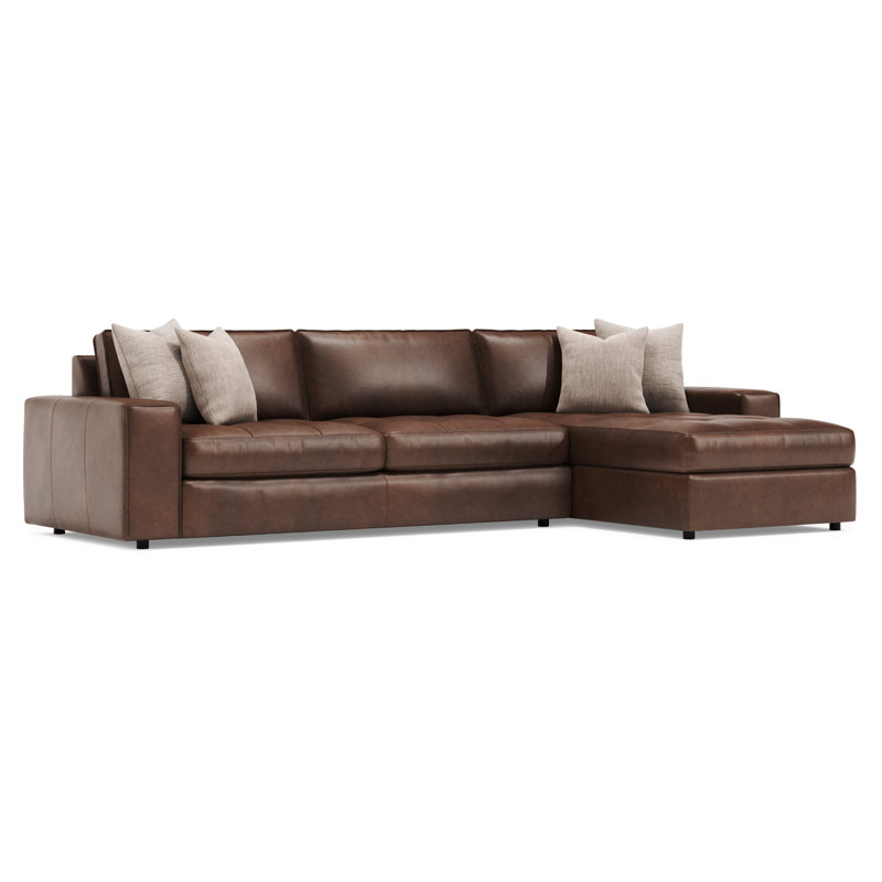 Bernhardt Nest 2-Piece Leather Sectional, Right Hand Facing
