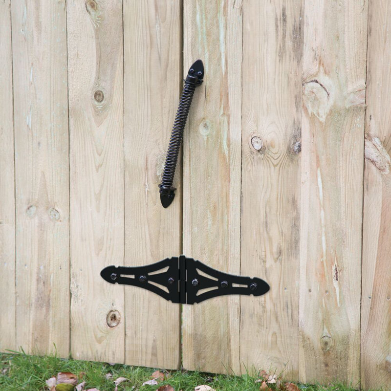 Heavy-Duty Black Double Strap Hinge for Wood Gates