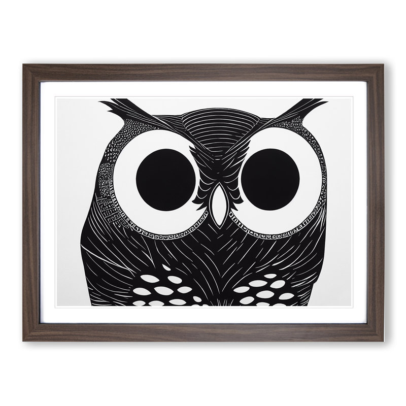 Unique Owl Art Vol.3 - Framed Print, 46cm H x 64cm W x 2cm D, Walnut
