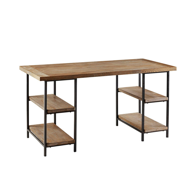 Rahil Metal Base Writing Desk, Gray 1