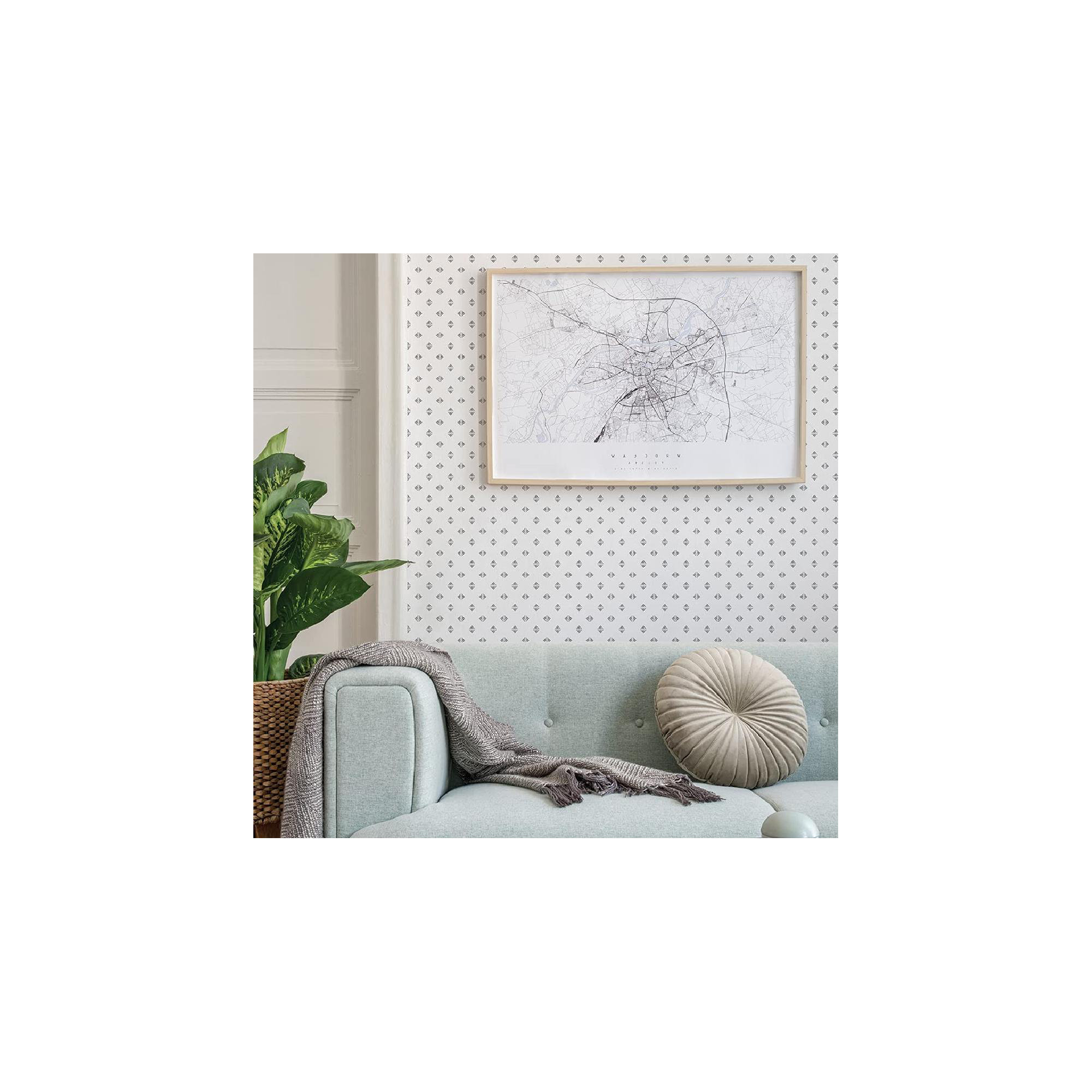 Gem Geo Peel and Stick Wallpaper, Stone Gray