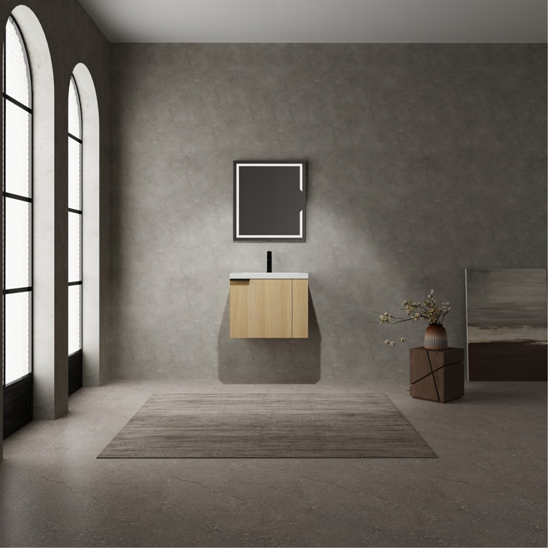 Ensemble de meuble-lavabo de salle de bain 24 po pour grand espace, ensemble d'armoires de salle de bain moderne, ensemble d'armoires de lavabo de salle de bain, chêne (composable)