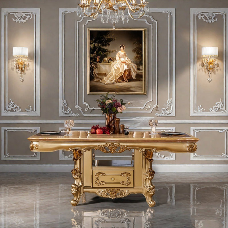 Table de salle à manger Golden Retro, H 30,7 po x L 86,61 po x l 43,3 po