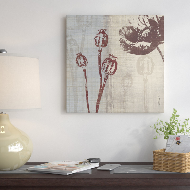 «Chocolate Poppy», impression sur toile tendue, H 18 po x l 18 po x P 1,5 po, Toile avec cadre flottant noir, Pas de tapis