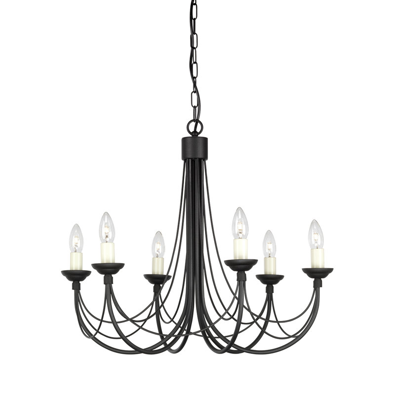 Elba 6 - Light Candle Style Chandelier