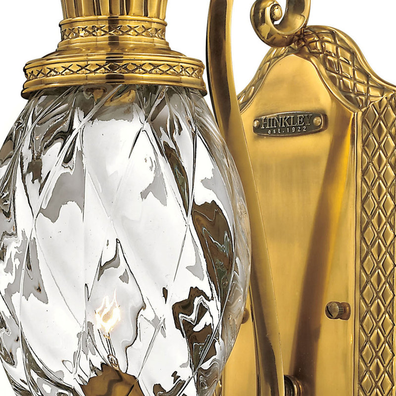 Elegant Burnished Brass Dimmable Wall Sconce with Clear Optic Shade