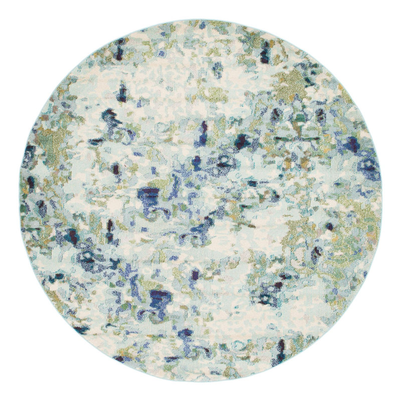 Tapis intérieur bleu clair Hashimoto, Rond 6 pi x 6 pi