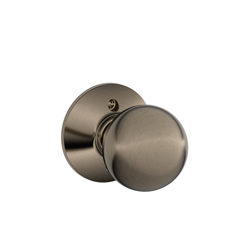 Orbit Single Dummy Door Knob with Rosette, Antique Nickel