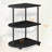 Black Semi-Circular Side Table with Wheels