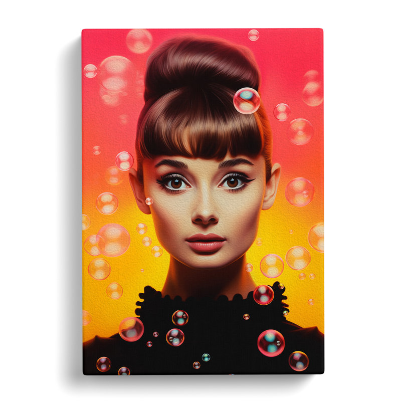 Audrey Hepburn Colour Field - Wrapped Canvas, 60cm H x 40cm W x 3cm D