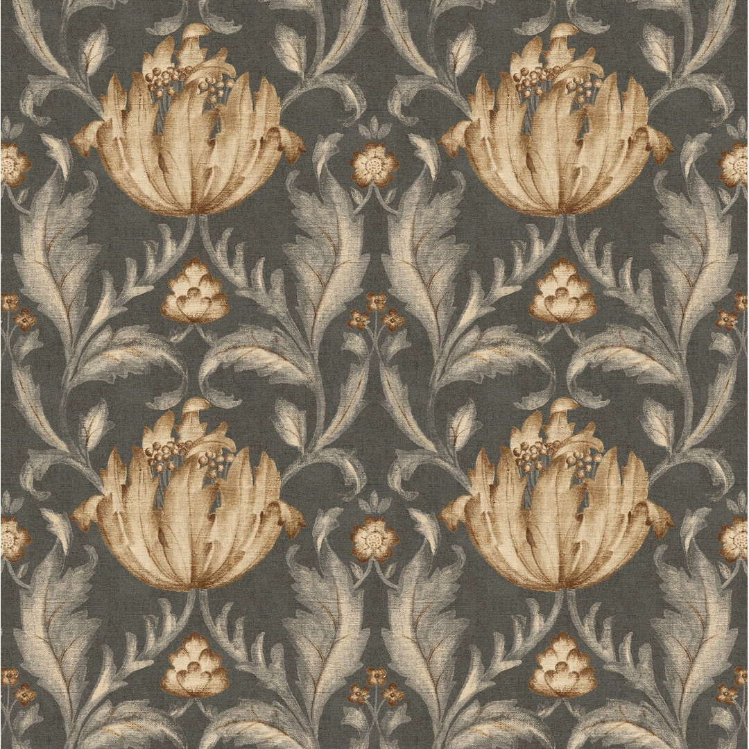 Charmed Beauty Floral 18' L x 20.5" W Peel and Stick Wallpaper Roll Red Barrel Studio® 