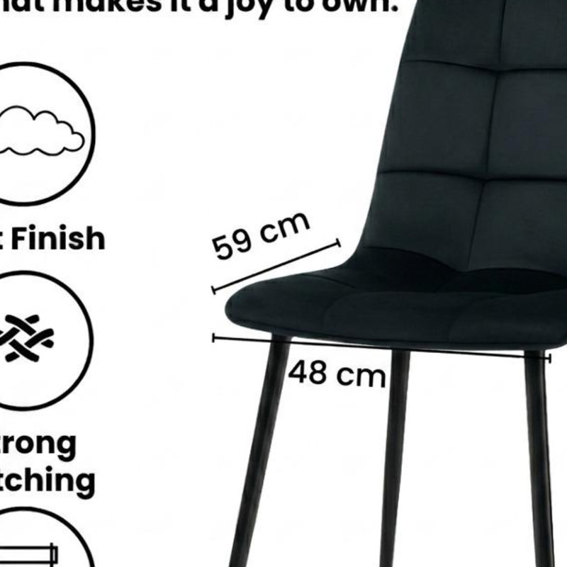 6 -Person Dining Set, Black