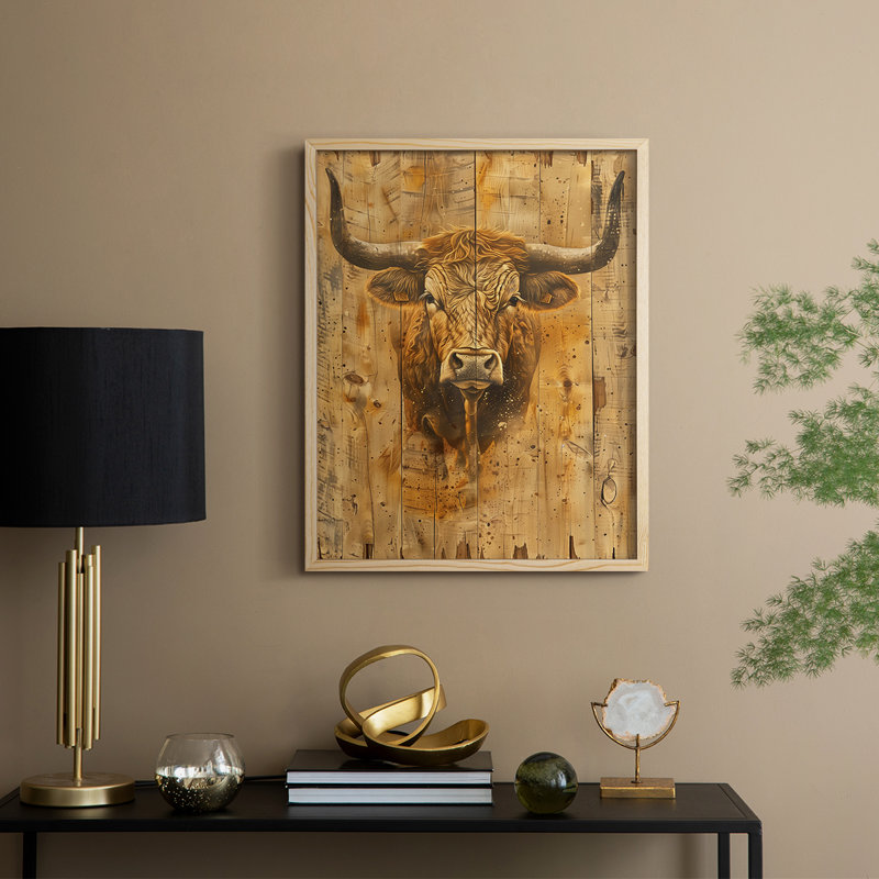 ANIMALS Series DV, reproduction encadrée - bois massif, Naturel, H 21 po x l 17 po